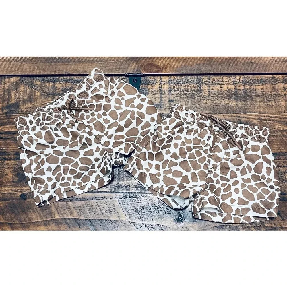 Zara 2T Giraffe Animal Print Swim Suit Shorts Tie SOLD SEPARATELY - Picture 2 of 4